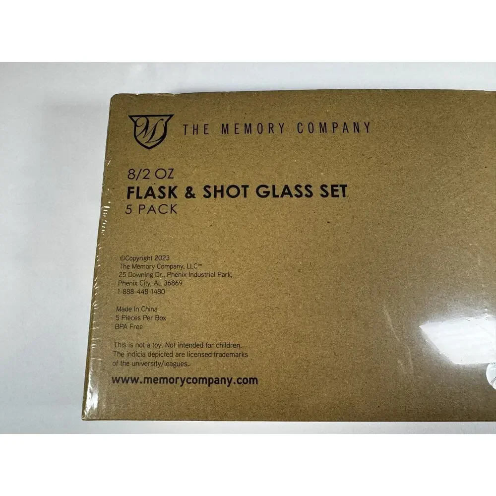Washington Nationals Flask Shot Glass Set 8oz 4 Glasses MLB NEW Sealed